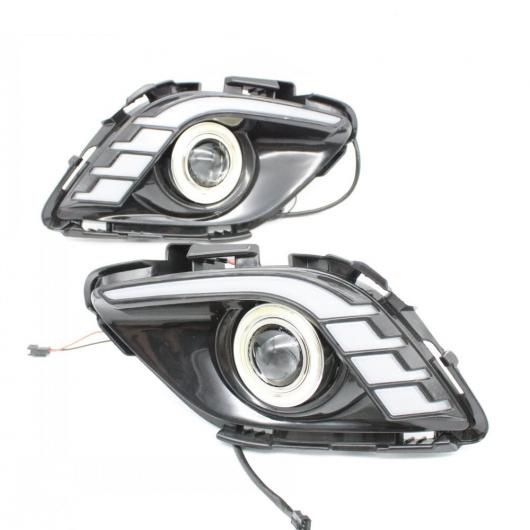 適用: MAZDA6 2013~2016 COB エンジェルアイ LED DRL フォグライト レンズ ハロゲンバルブキット レッド エンジェルアイ〜アイスブルー エンジェルアイ 4300K・6000K AL-LL-6179 AL_5