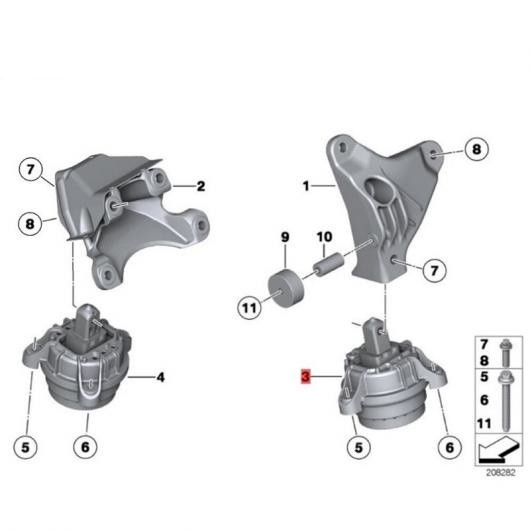 左 右 エンジン マウント 適用: BMW F10 F11 F18 528IX 528LIX xDrive 2.0L L4 22116794471 22117935147 22116794472 22117935148 左 221