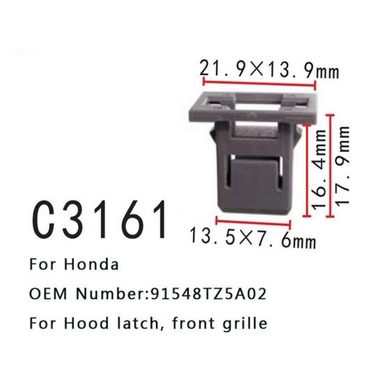 AL フロント グリル クリップ オート 91548TZ5A02 適用: ホンダ フード ラッチ 接続 パイプ バックル 20ピース AL-MM-0694_2