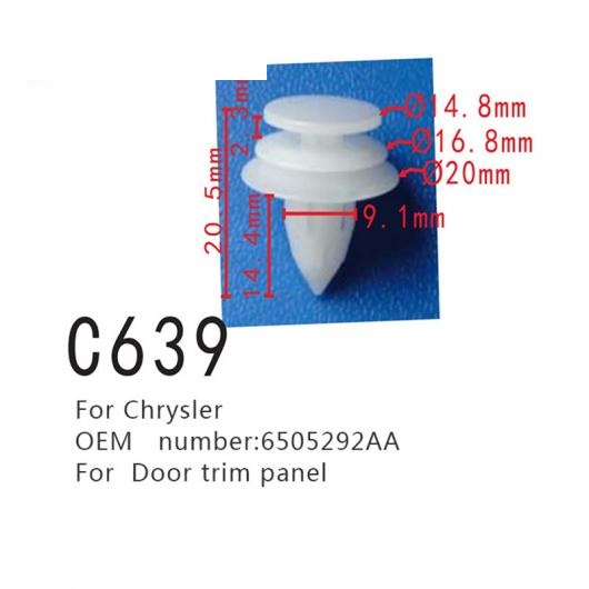 適用: クライスラー/CHRYSLER ドア トリム パネル ファスナー フェンダー 6505292AA セルフ タッピング スクリュー 100ピース AL-MM-0784 ALの通販は