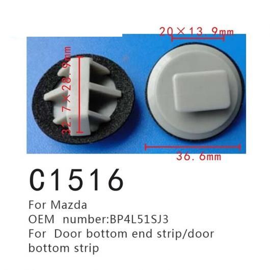 ドア ボトム エンド ストリップ インテリア バックル 適用: MAZDA2 3 5 6 CX-5 CX-7 CX-9 RX-8 BP4L51SJ3 ドア ボトム ストリップ フェンダー クリップ 50ピース AL-MM-0870 AL_2