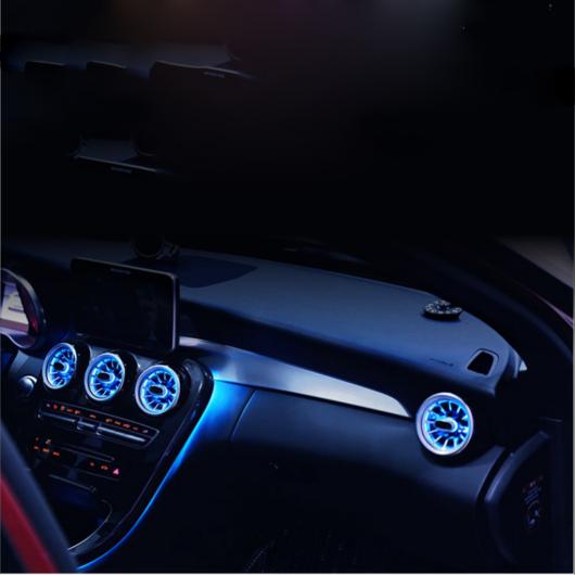 タービン 吹き出し口 LED ライト 適用: W205 GLC メルセデスベンツ C GLCクラス フロント エア コンディション 吹き出し口 インレット センター コンソール ライト 3色・64色 AL-MM-1900 AL_2