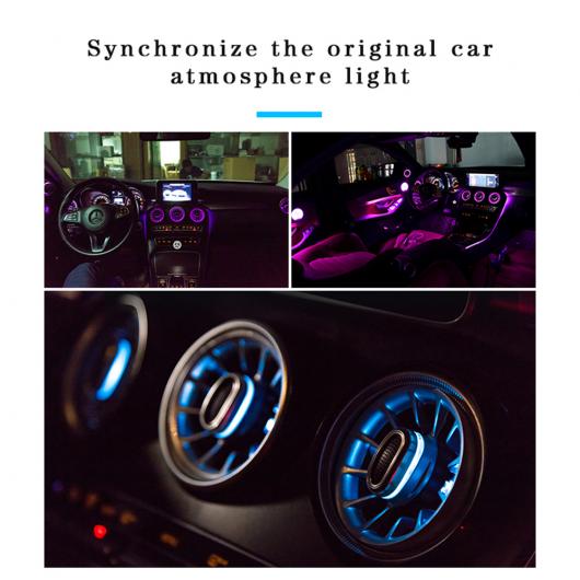 タービン 吹き出し口 LED ライト 適用: W205 GLC メルセデスベンツ C GLCクラス フロント エア コンディション 吹き出し口 インレット センター コンソール ライト 3色・64色 AL-MM-1900 AL_3