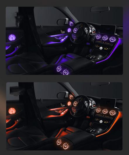 LED タービン 通気口 エア コンディション 吹き出し口 装飾 ライト Cクラス W205 2015 フロント リア 通気口 リア ランプ フロント AL-MM-1940 AL_2