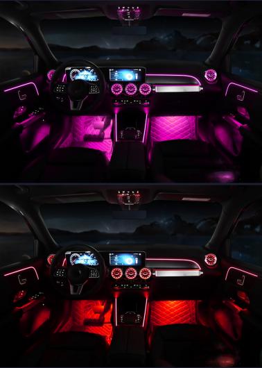 64色 装飾 ランプ 適用: ベンツ GLA/GLB/Bクラス H247 X247 W247 ライト セット LED 通気口 吹き出し口 タービン トリム ノズル 1セット ライト AL-MM-2081 AL