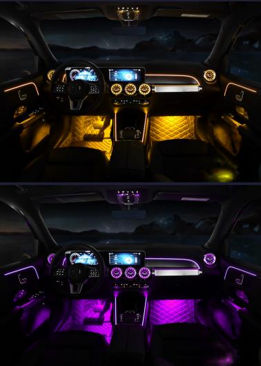 64色 装飾 ランプ 適用: ベンツ GLA/GLB/Bクラス H247 X247 W247 ライト セット LED 通気口 吹き出し口 タービン トリム ノズル 1セット ライト AL-MM-2081 AL