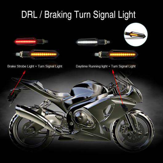 AL オートバイ ウィンカー テールライト LED フロー ウインカー ブレーキ/ランニング ライト DRL フラッシャー 点滅 テール ランプ 2ピース フロント DRL・2ピース リア ストップ AL-MM-2111