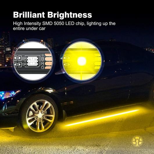 アンダーグロー ライト フレキシブル ストリップ LED アンダーボディ ライト リモート コントロール ネオン ライト RGB 装飾 装飾 ランプ 90×2-120×2 AL-MM-2151 AL_2