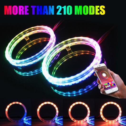 エンジェルアイ マルチカラー RGB LED HALO リング ライト ダイナミック シーケンシャル フロー ウインカー ランニング ランプ ヘッドライト 95mm AL-MM-2156 AL