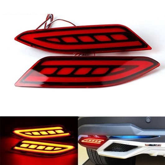 2ピース LED リア バンパー リフレクター ライト レッド ドライビング ブレーキ フォグ トリム モールディング テール ランプ 適用: ホンダ HR-V ベゼル/ヴェゼル 2015-2017 AL-MM-2171 AL