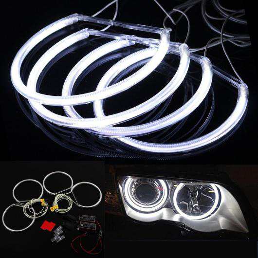 エンジェルアイ ライト 適用: BMW E36 E38 E39 E46 ホワイト LED CCFL HALO リング ヘッドライト オート DRL 4X 131mm ランプ キット AL-MM-2191 ALの通販は