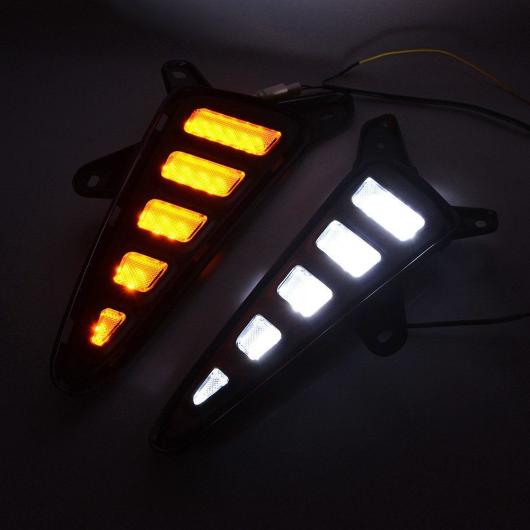 2ピース DRL デイタイム ランニング ライト LED ドライビング ホワイト ウインカー ドライブ シグナル イエロー 適用: トヨタ CHR C-HR 2016-2018 ホワイト-イエロー AL-MM-2197 AL_4