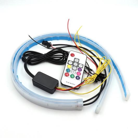 2ピース ユニバーサル 防水 フレキシブル RGB デイタイムランニングライト DRL マルチカラー LED ストリップ ウインカー ライト RGB 30cm APP AL-MM-2214 AL_2