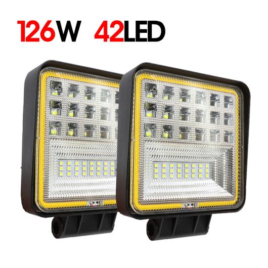 2ピース 4インチ オフロード LED ワーク ライト バー 126W 42LED スポット コンボ ビーム スポットライト 適用: ジープ/JEEP ATV UAZ SUV 4WD 4X4 トラック トラクター AL-MM-2286 AL