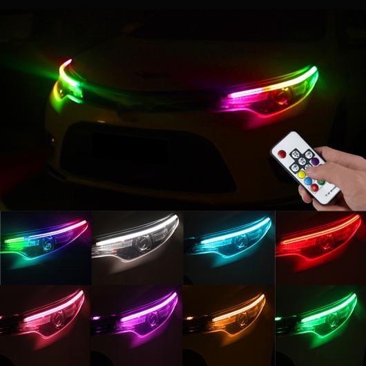2ピース 45 60 cm ユニバーサル 防水 フレキシブル RGB デイタイムランニングライト DRL マルチカラー LED ストリップ ウインカー ライト RGB 60cm AL-MM-2291 AL