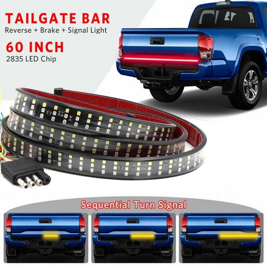 60 432 LED テールゲート トラック ライト ストリップ バー 防水 5機能 リバース テールライト ブレーキ ストップ ウインカー ワーニング ライト 1.5m AL-MM-2294 AL