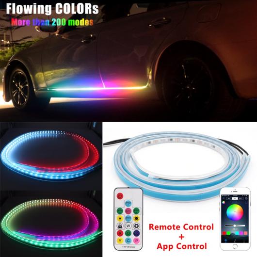 RGB フレキシブル LED ライト ストリップ ドア ワーニング フラッシュ ランプ 装飾 装飾 ライト APP リモート ミュージック コントロール 1.5m AL-MM-2304 AL
