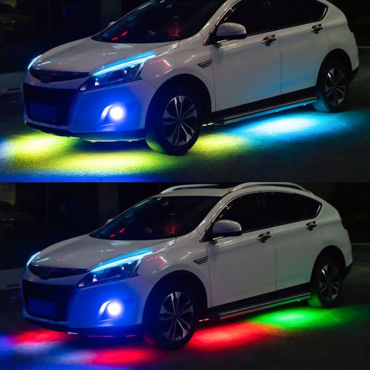 RGB マルチカラー フレキシブル フロー LED ライト アンダーグロー アンダーボディ 防水 自動車 シャーシ ネオン 装飾 ライト APP 90×4-180×2 AL-MM-2311 AL_5