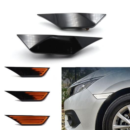 2ピース スモーク レンズ ウインカー ダイナミック サイド マーカー ランプ リピーター インジケーター ライト ウインカー 適用: ホンダ シビック 2016-2020 アンバー ノーマル AL-MM-2331 ALの通販は