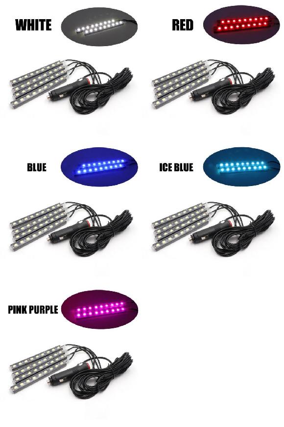 AL マルチカラー 36 LED インテリア 装飾 ライト ダッシュ フロア フット ストリップ ライト シガーソケット アダプタ 装飾 ランプ ホワイト〜ピンクパープル AL-MM-2350