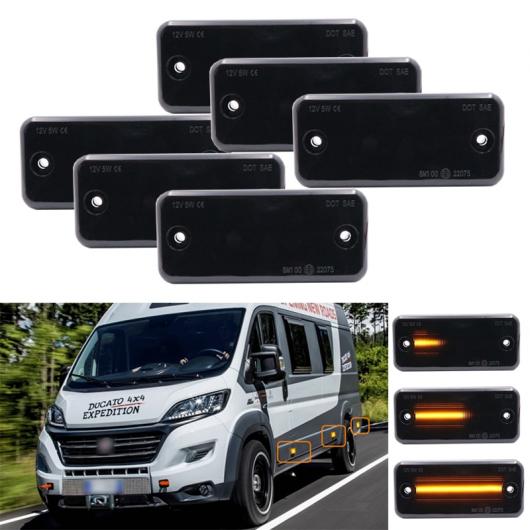 6ピース アンバー ダイナミック フロー LED サイド マーカー ライト 適用: イヴェコ フィアット/FIAT デュカート シトロエン/CITROEN リレー プジョー/PEUGEOT ボクサー ルノー/RENAULT AL-MM-2364 AL