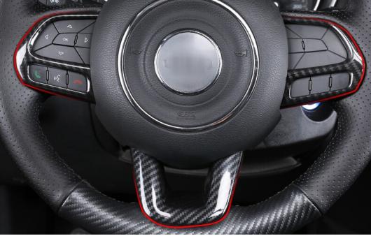 当てはめる: ジープ/JEEP 羅針儀 2017 2018 2019 2020 ABS クローム ステアリング 銀輪 名取り草 ノッブ 取りまかなう 刈り込み ステッカー 付属品 つや消ししろがね色・炭素調 AL-MM-2410 AL