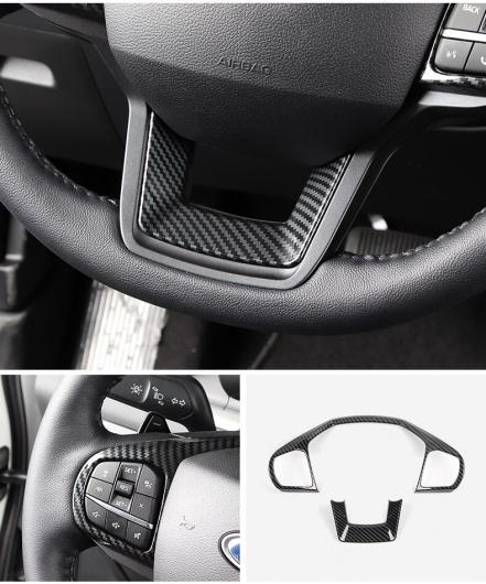 適用: フォード/FORD エクスプローラー 2020 2021 インテリア 装飾 カーボンファイバー ステアリング ホイール ボタン カバー トリム 1ピース AL-MM-2468 AL