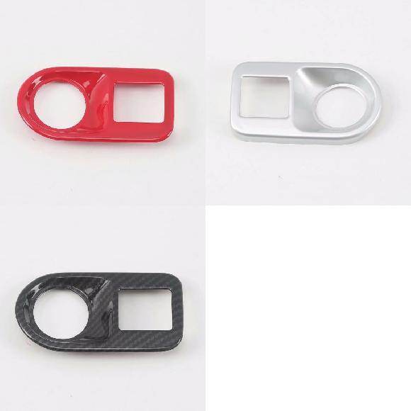 適用: ポルシェ/PORSCHE カイエン 2018 2019 2020 ABS カーボンファイバー ヘッドライト アジャスター スイッチ 装飾 カバー レッド〜カーボン調 AL-MM-2500 AL