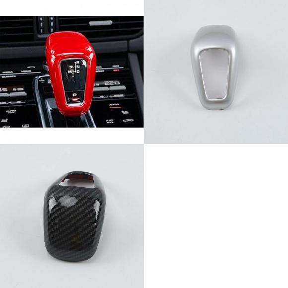 適用: ポルシェ/PORSCHE カイエン 2018 2019 2020 ABS カーボンファイバー ギア シフト ノブ カバー トリム 装飾 アクセサリー レッド〜カーボン調 AL-MM-2501 ALの通販は