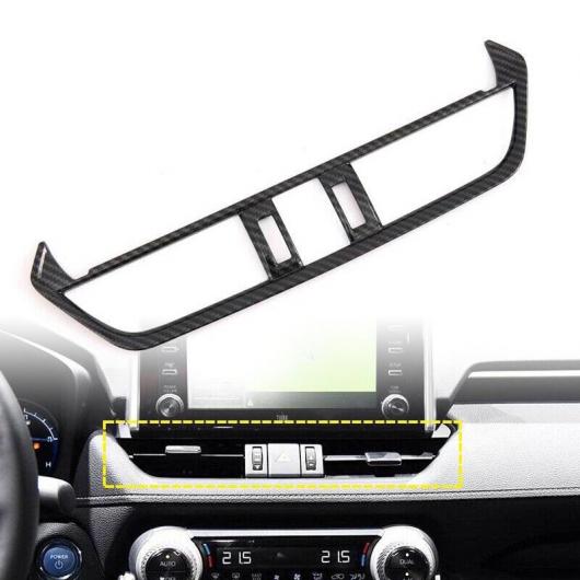 適用: トヨタ RAV4 RAV 4 2019 2020 カーボンファイバー センター コントロール エアコン 吹き出し口 カバー トリム ステッカー アクセサリー AL-MM-2588 AL_3