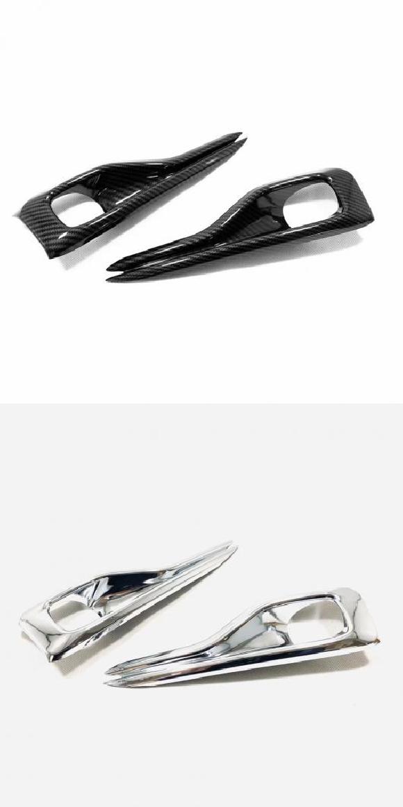 適用: フォード/FORD フォーカス ST-ライン 2019 2020 クローム フロント フォグライト ランプ フォグライト 保護 カバー トリム フレーム エクステリア アクセサリー カーボン・クロム AL-MM-2882 AL
