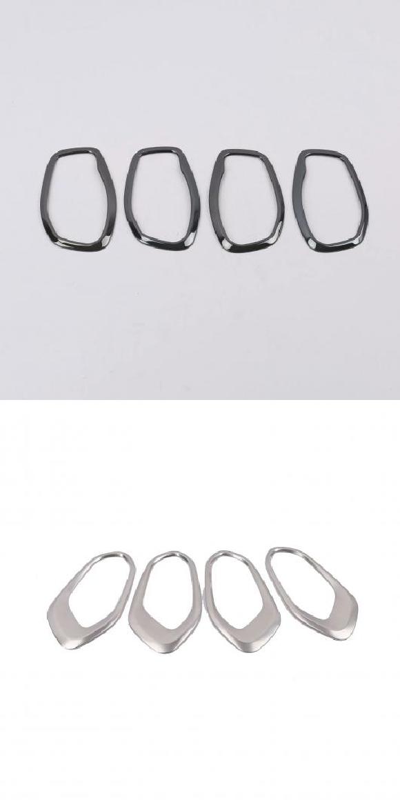 適用: ジープ/JEEP レネゲード 2014-2018 2019 インテリア アクセサリー ABS マット インナー ドア ハンドル カバー トリム 保護 フレーム ステッカー ブラック・シルバー AL-MM-2988 ALの通販は