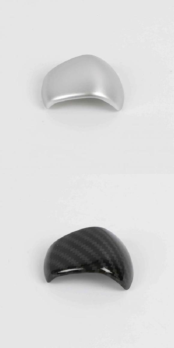 AL 適用: アウディ/AUDI Q3 F3 2019 2020 カーボンファイバー インテリア アクセサリー ギア シフト ノブ ヘッド トップ キャップ カバー トリム ステッカー フレーム マットシルバー・カーボン調 AL-MM-3107