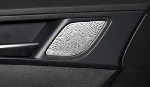 適用: ヒュンダイ/現代/HYUNDAI ツーソン 2016-2018 2019 2020 ステンレス スチール インテリア ドア スピーカー トリム ベゼル カバー ガーニッシュ アクセサリー ブラック 1 AL-MM-3367 AL_5