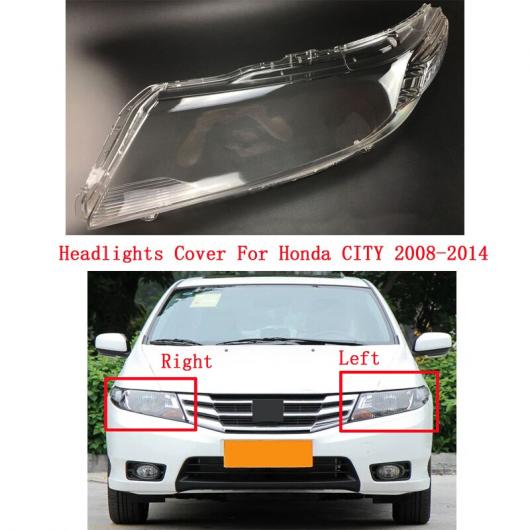 フロント ヘッドライト カバー 適用: ホンダ シティ 2008-2014 ヘッドランプ ランプ カバー ランプシェード 防水 ブライト ランプ シェード シェル キャップ 左・右 AL-MM-4360 AL