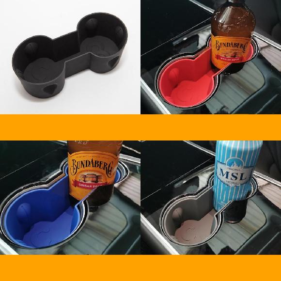 ショック-吸収 アンチ-スキッド シリコン カップホルダー カバー 適用: テスラ/TESLA モデル 3 2017 2018 2019 2020CAR ウォーター カップホルダー アクセサリー ブラック〜グレー AL-MM-4493 AL