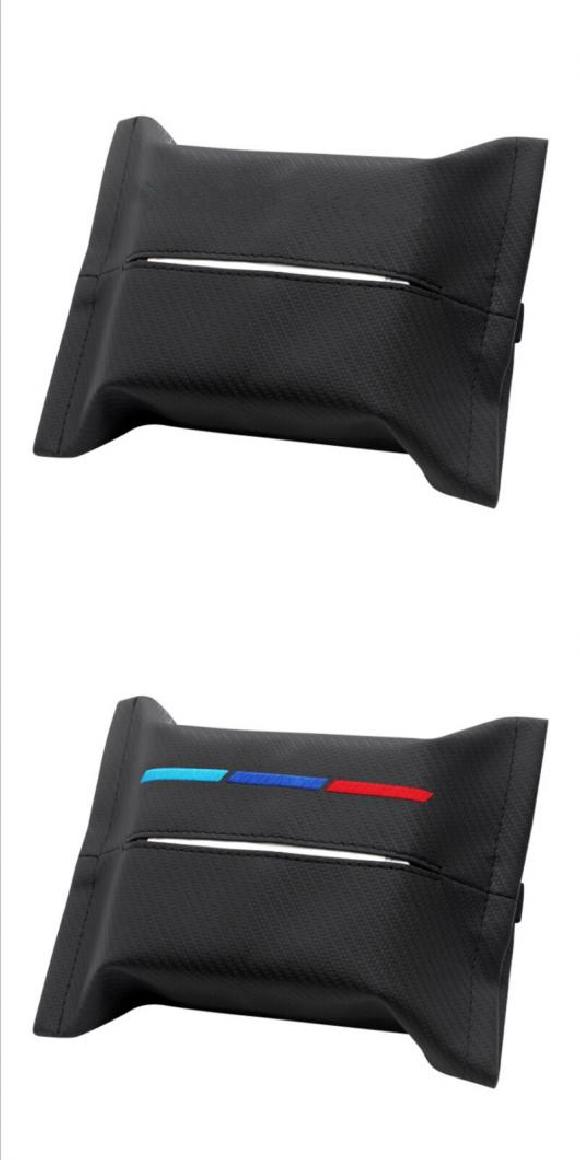 AL ユニバーサル サン バイザー ホルダー カーボンファイバー ティッシュ ボックス レザー ティッシュ ケース ホルダー 適用: 車両 インテリア アクセサリー ブラック・3カラー AL-MM-4531