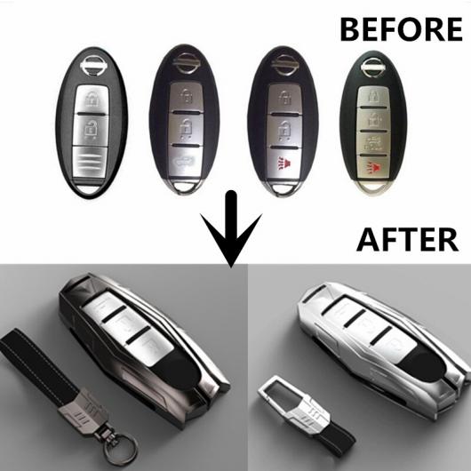 キー キーチェーン 適用: 日産 キャシュカイ J11 J10 X-トレイル キックス ティーダ ノート ジューク セントラ スマート リモート タイプ2 シルバー・タイプ2 ブラック AL-MM-4548 AL_5