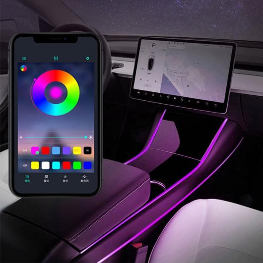 マルチ LED ライト インテリア アクセサリー コントロール ライト 適用: テスラ/TESLA モデル 3 ライト ストリップ AL-MM-4879 AL
