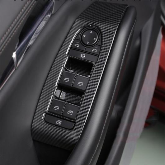 4ピース ABS カーボンファイバー ウインドウ スイッチ アジャスター リフト パネル カバー トリム ガーニッシュ フレーム 適用: MAZDA3 アクセラ 2020 アクセサリー AL-MM-4908 AL