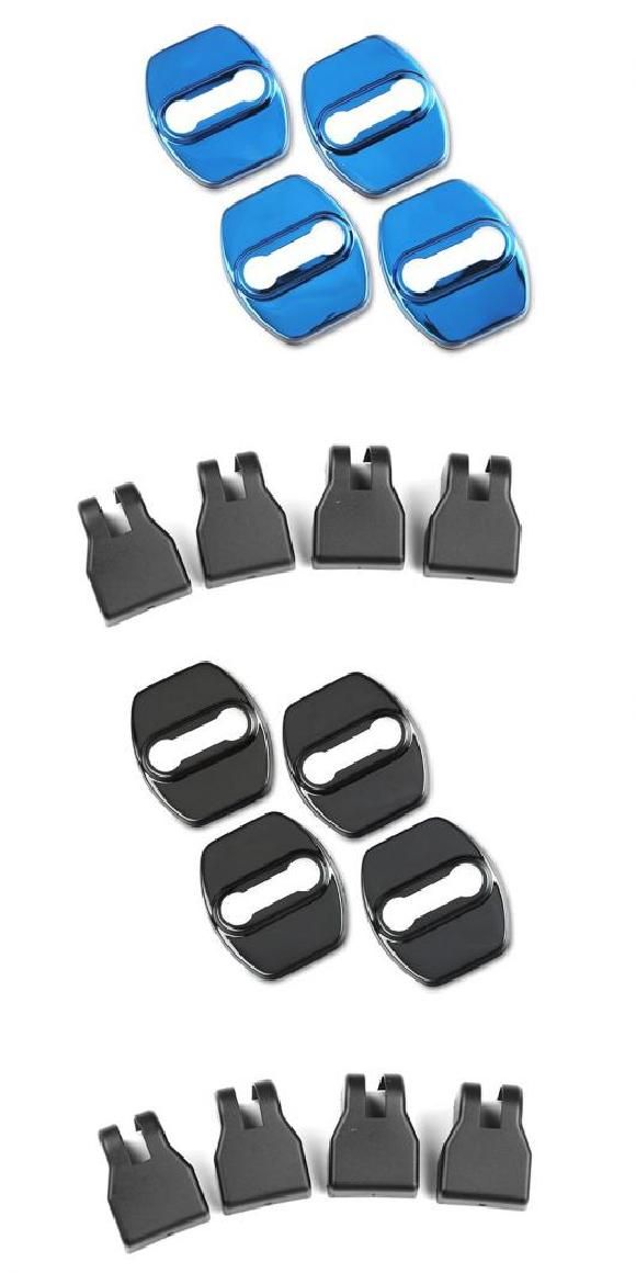 8ピース ドア ロック カバー 制限 カバー 保護 バックル カバー ラッチ ストップ 錆防止 ステッカー 適用: ヒュンダイ/現代/HYUNDAI クレタ 8ピース ブルー・8ピース ブラック AL-MM-4940 AL