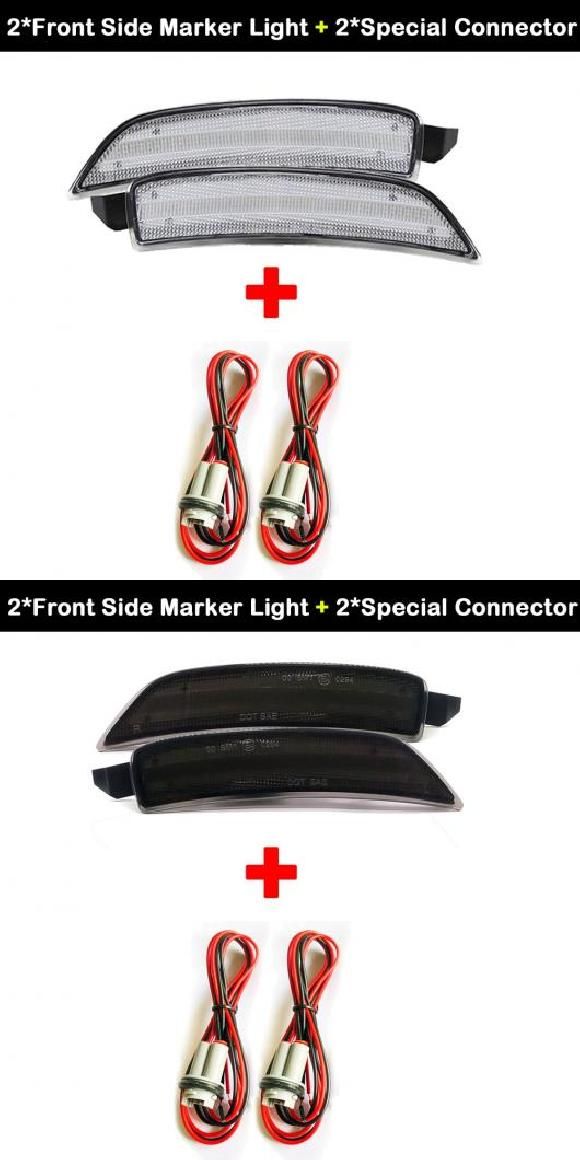 2ピース エラー アンバー フロント LED サイド バンパー リフレクター サイドマーカー ライト 適用: マツダ ミアータ MX-5 2016-アップ クリア コネクタ・スモーク コネクタ AL-MM-5483 AL