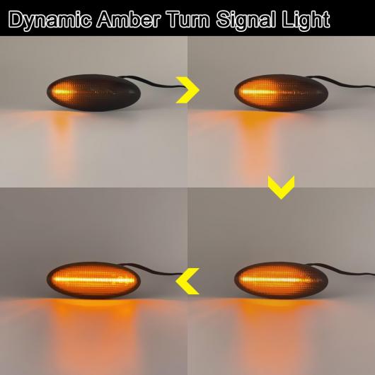 2ピース エラー スモーク レンズ フロント LED サイドマーカー ライト ダイナミック アンバー ターンシグナルランプ 適用: トヨタ ヤリス ヴィッツ ヴィッツ ヤリス RAV4 カローラ ヴァーソ スモーク AL-MM-5524 AL_7