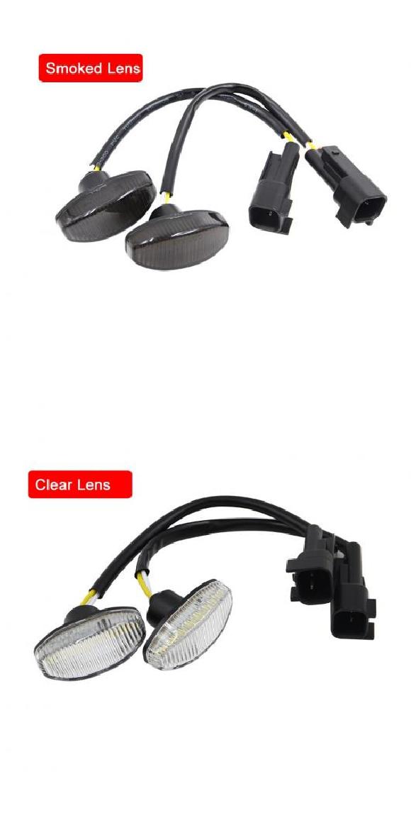 2ピース エラー スモーク レンズ クリア レンズ リア バンパー レッド LED サイドマーカー ライト 適用: フォード/FORD F150 可変バルブ ラプター 2010-2014 スモーク・クリア AL-MM-5652 AL