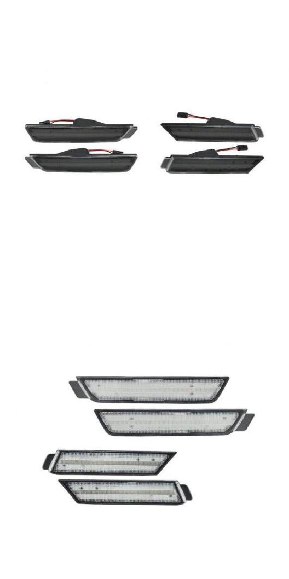 4ピース LED サイドマーカー ライト 適用: シボレー/CHEVROLET カマロ 2010-2015 2ピース アンバー LED ターンシグナルランプ+2ピース レッド バック リア サイドマーカー ランプ スモーク・クリア AL-MM-5658 AL