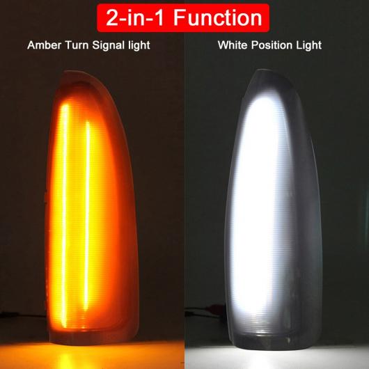 2ピース LED サイド バックミラー ミラー ライト 2in1 アンバー ターンシグナルランプ ホワイト ポジション ライト 1 ペア 適用: フォード/FORD F250 F350 F450 F550 F650 AL-MM-5668 AL_5