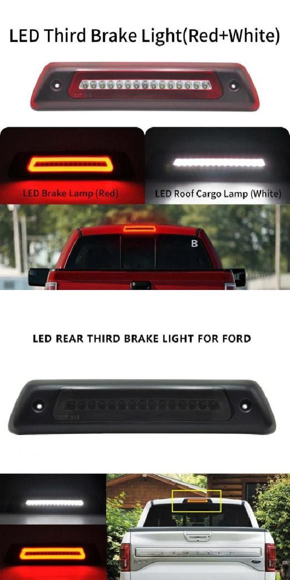 レッド/スモーク レンズ ハイ 3rd LED ブレーキ ライト 適用: フォード/FORD F150 2009-2014 ホワイト LED ルーフ カーゴ ライト＆レッド ブレーキ レッド ホワイト・スモーク AL-MM-5676 ALの通販は 15,151円