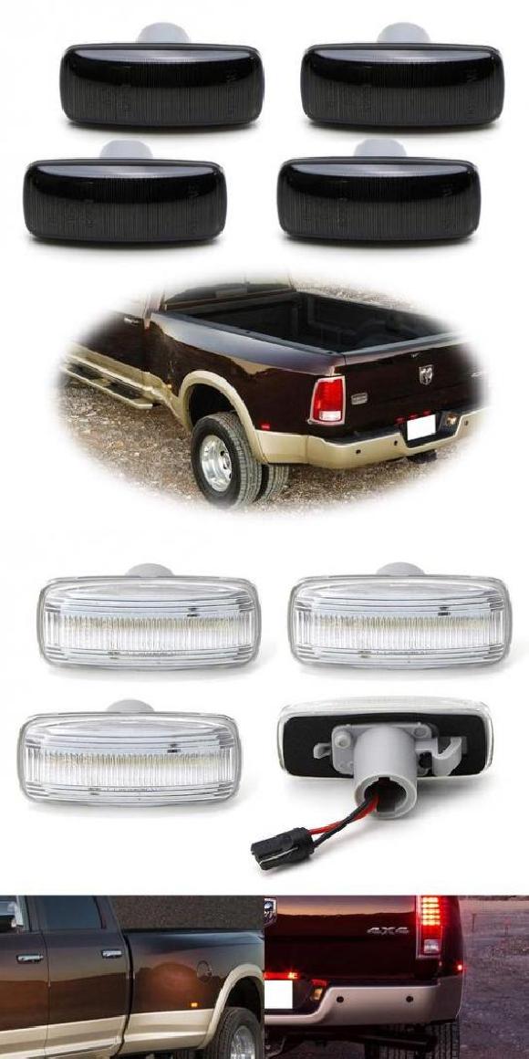 4ピース ライト アンバー/レッド フル LED トランク ベッド マーカー ライト 適用: ダッジ・ラム 2500HD 3500HD 2010-18 トラック ダブル ホイール サイド フェンダー スモーク・クリア AL-MM-5678 AL