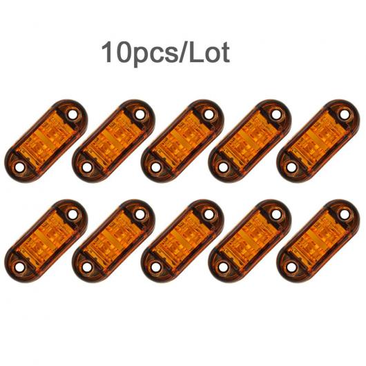 10ピース アンバー 2LED 12V-24V 車両 トレーラー トラック サイドマーカー ターン ライト ユニバーサル LED サイドマーカー ランプ 適用: トラック ピックアップ AL-MM-5771 AL
