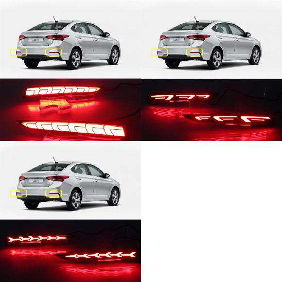 2ピース LED リア バンパー リフレクター ライト 適用: ヒュンダイ/現代/HYUNDAI アクセント ソラリス 2017 2018 ドライビング ライト+ブの通販は 11,350円